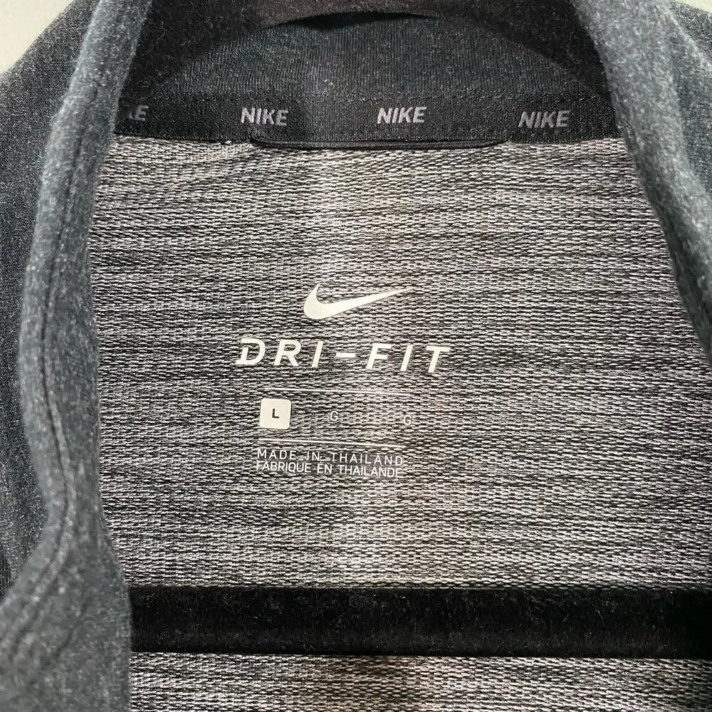 Nike Charcoal Grey Half Zip Dri-Fit Trainning Pullover Sweatshirt Size L